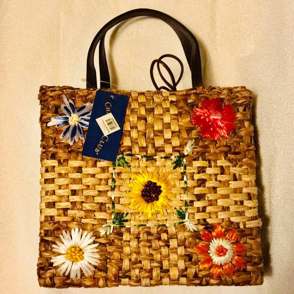Charter Club Summer Floral Basket Handbag Tote